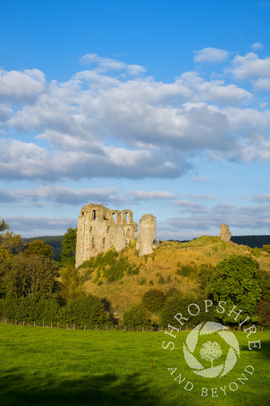 The castle ruins at Clun, Shropshire.