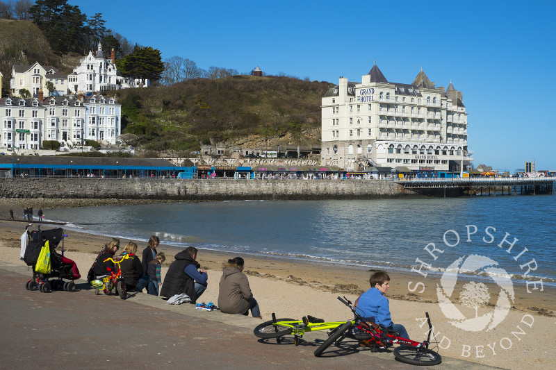 The pier and seafront at Llandudno, north Wales.