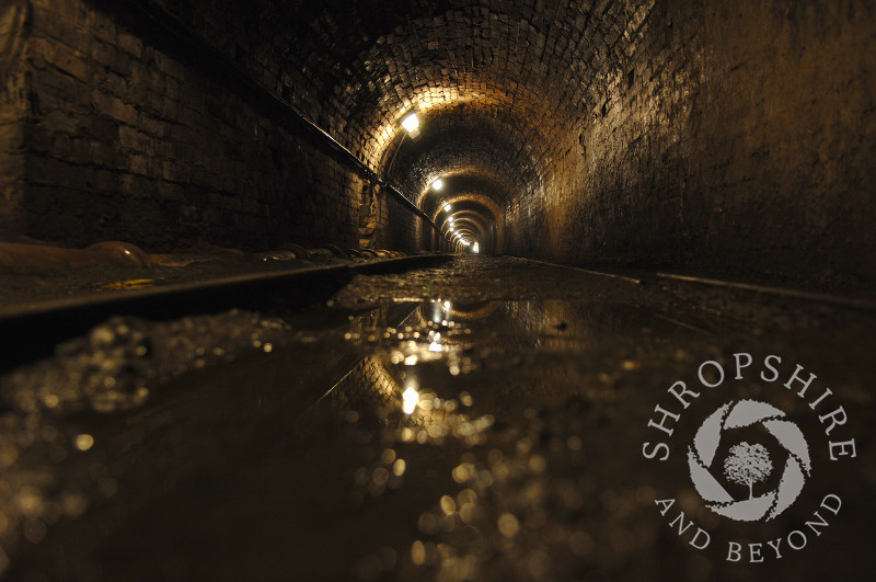 The Tar Tunnel, one of the Ironbridge Gorge Museums, at Coalport, Shropshire, England.