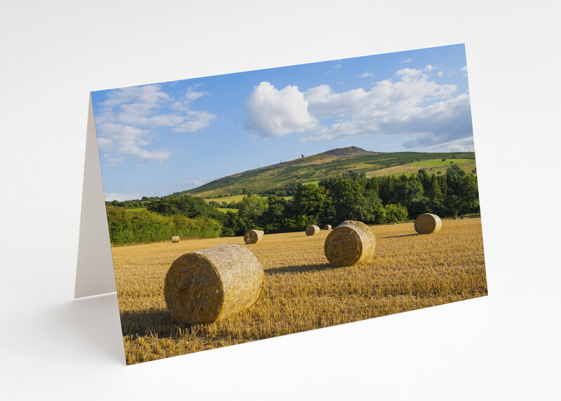 Straw bales beneath Titterstone Clee, Shropshire.