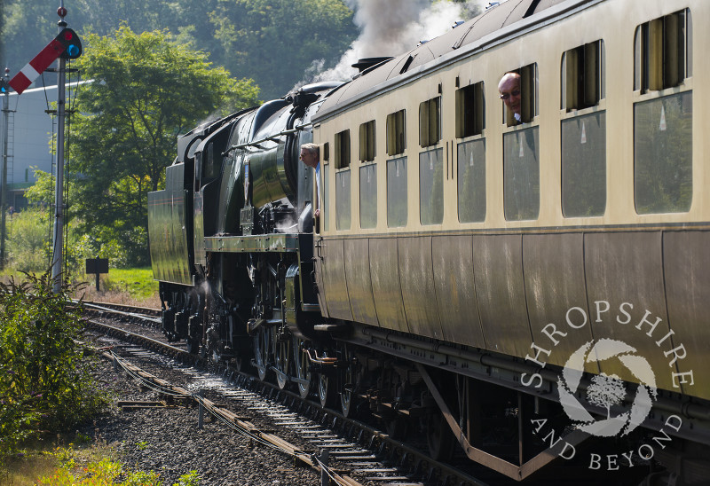 Taw Valley No. 34027 at Highley Station, Shropshire, during the Severn Valley Railway Autumn Steam Gala.