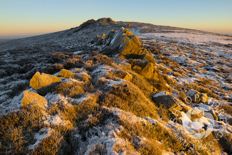 Sunrise on the Stiperstones, Shropshire, England.