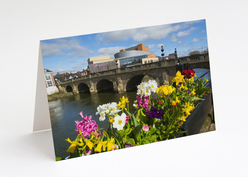 Welsh Bridge and Theatre Severn, Shrewsbury, Shropshire.