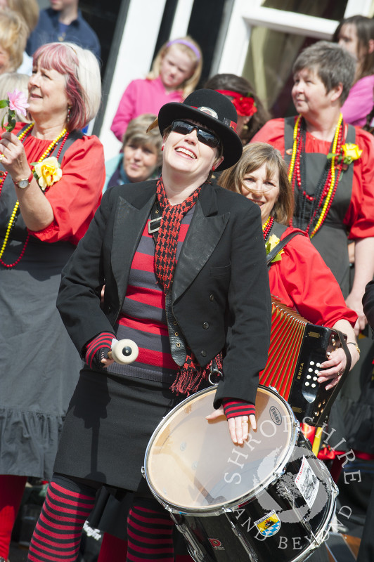 Ironmen and Severn Gilders morris dancers at the Green Man Festival, Clun, Shropshire.