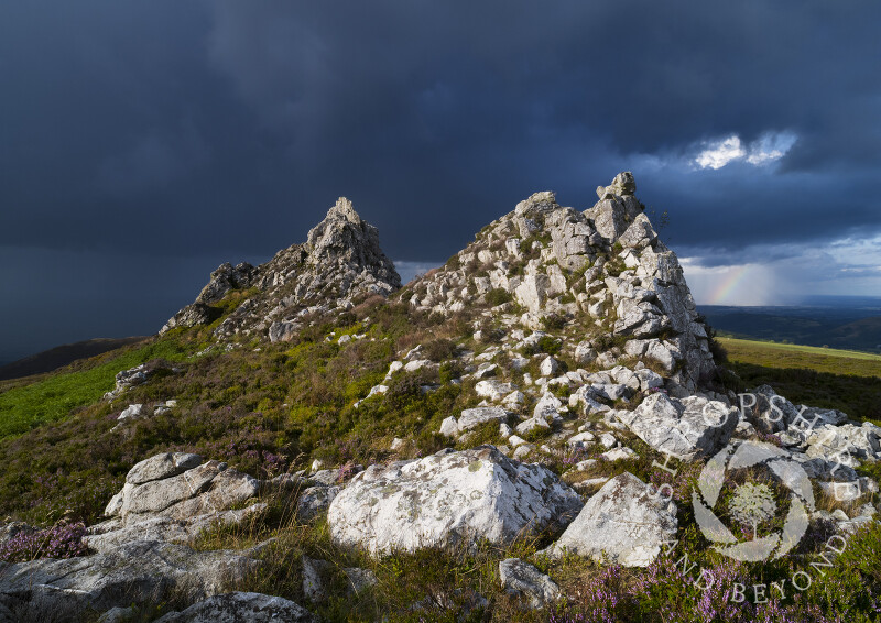 Dramatic sky over the Devil's Chair on the Stiperstones, Shropshire.