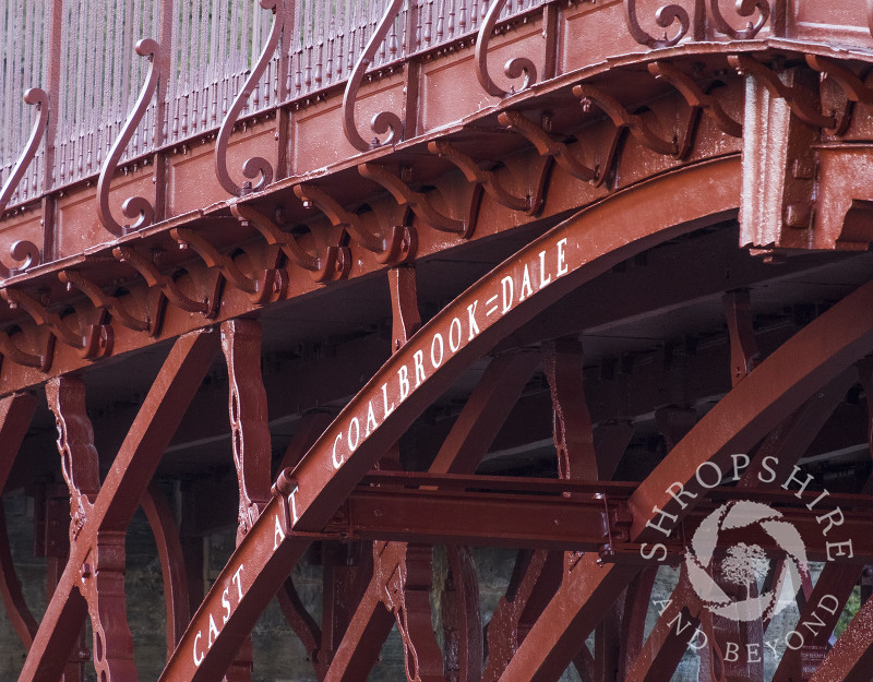 Winter sunlight on the Iron Bridge at Ironbridge, Shropshire.