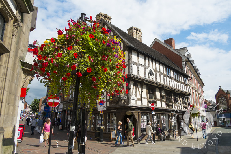 Summer flowers outside Llwyd Mansion in Oswestry, Shropshire, England.