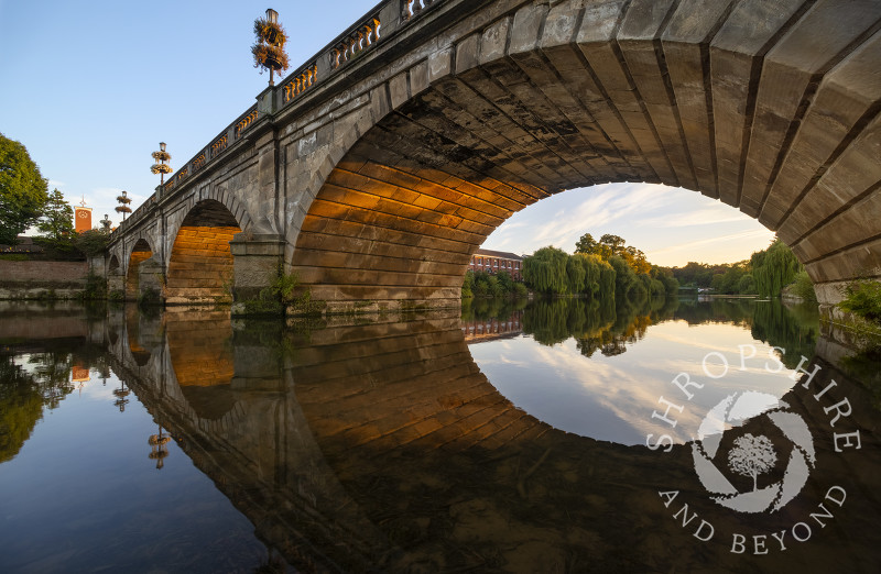 Evening light on Welsh Bridge, Shrewsbury, Shropshire.