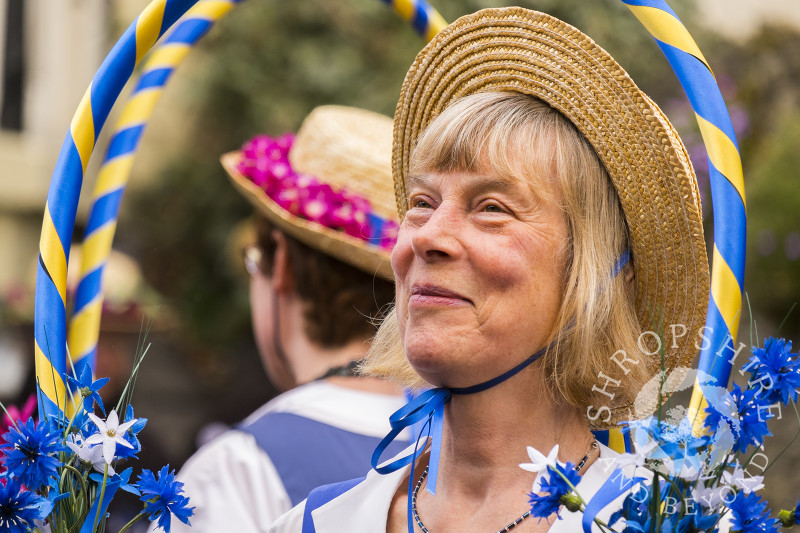 Members of Shrewsbury Morris perform at the Day of Dance held at Bishop's Castle, Shropshire.