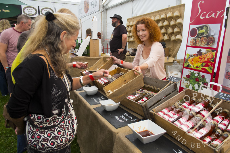 Bronwen Ramsay of Scarlet Angel Ltd at Ludlow Food Festival, Shropshire.