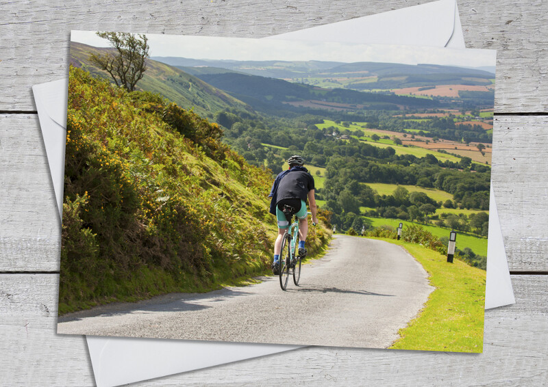 Cycling on the Long Mynd, Shropshire.