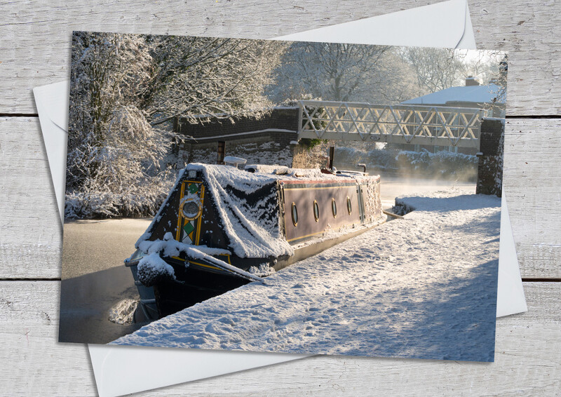 Winter morning on the Llangollen Canal at Ellesmere, Shropshire.