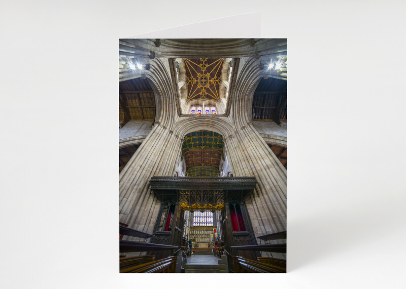 The soaring interior of St Laurence's Church, Ludlow, Shropshire.