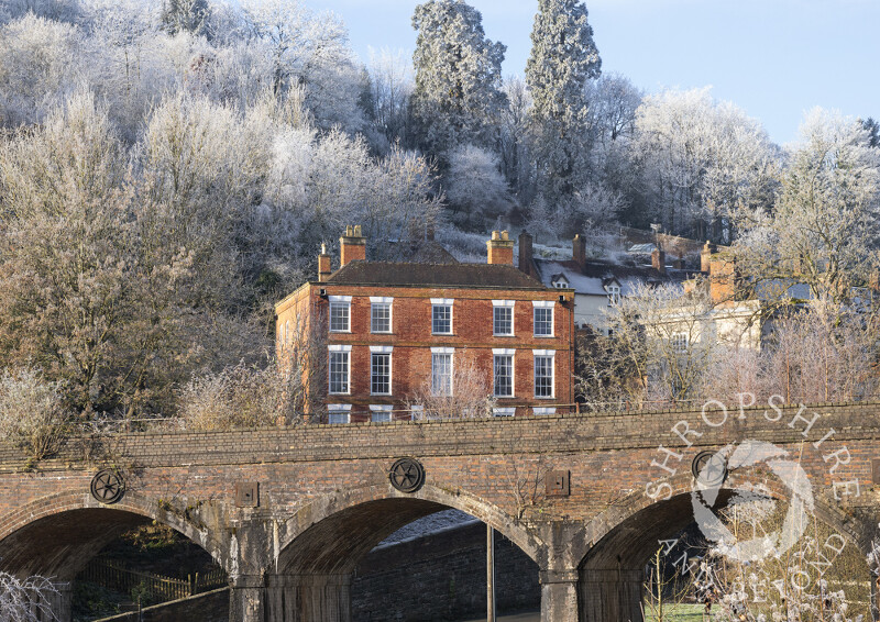 Dale House and viaduct, Coalbrookdale, Shropshire.