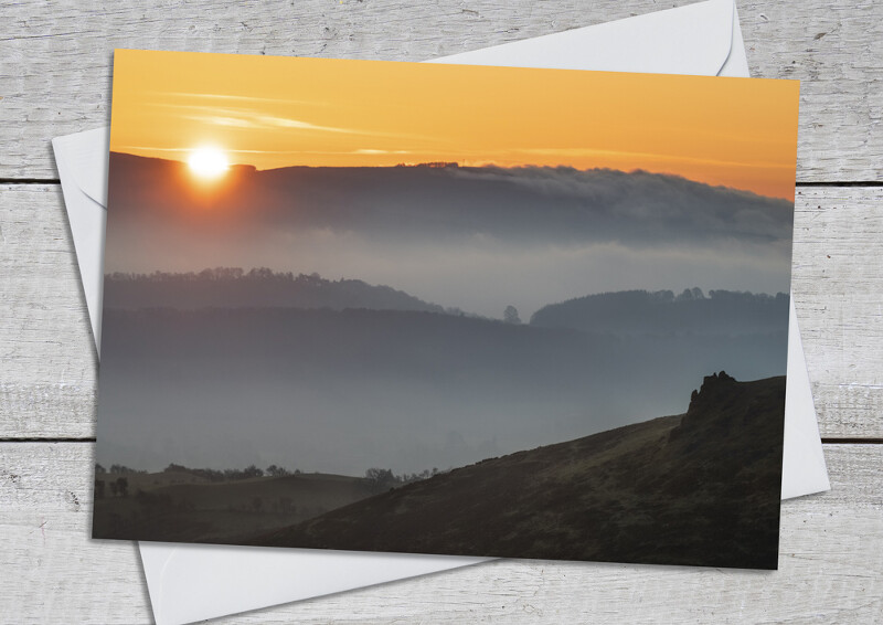 Sunrise over Brown Clee, seen from Caer Caradoc, near Church Stretton, Shropshire.