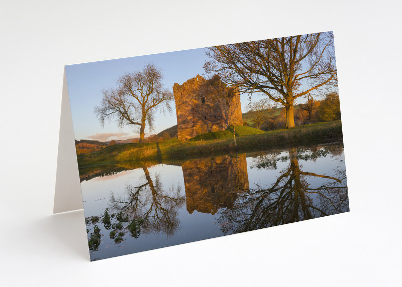 Sunrise at Hopton Castle, Shropshire.