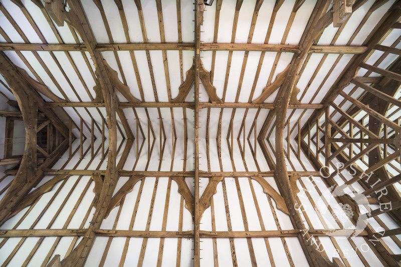 The roof of St Michael and All Angels Church, Smethcote, Shropshire.