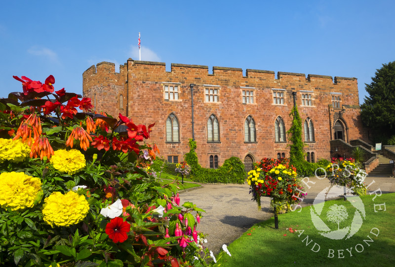 Summer colour at Shrewsbury Castle, Shropshire.