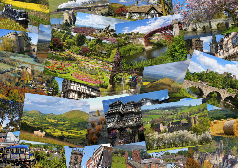30 postcards of Shropshire