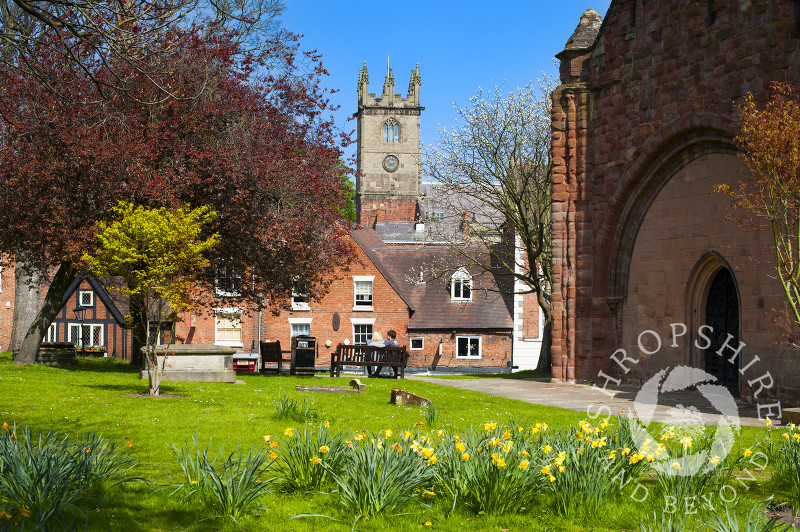 St Julian's Church seen from Old St Chad's Church, Shrewsbury, Shropshire.