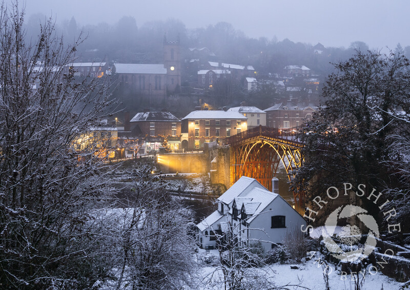 Winter evening at Ironbridge, Shropshire.