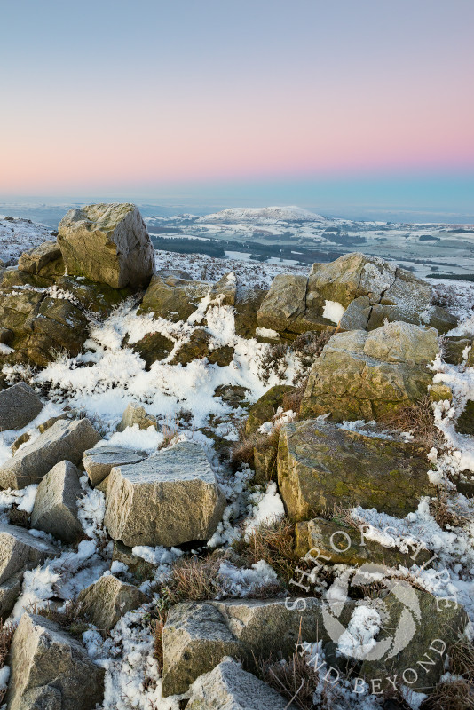 Corndon Hill, seen from the summit of the Stiperstones, Shropshire, England.