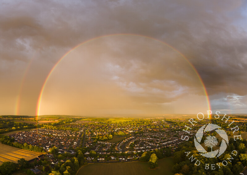 A rainbow over Shifnal in Shropshire.