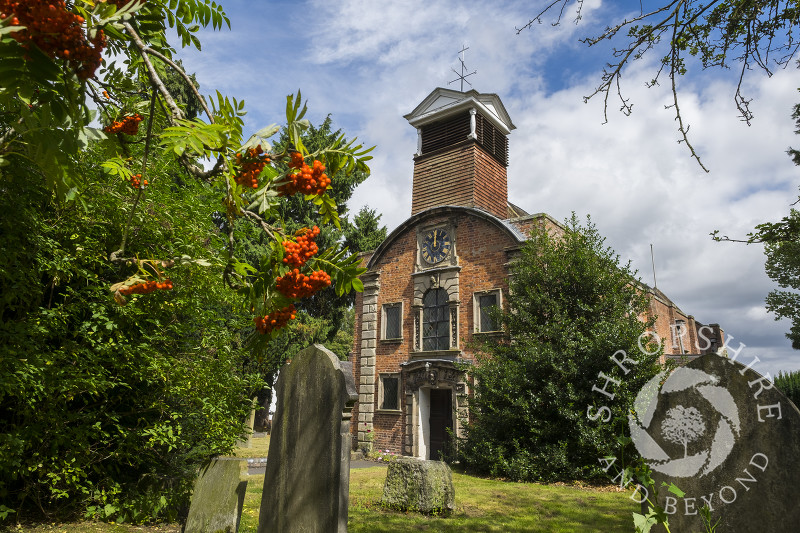 The west front of Holy Trinity Church in Minsterley, Shropshire.