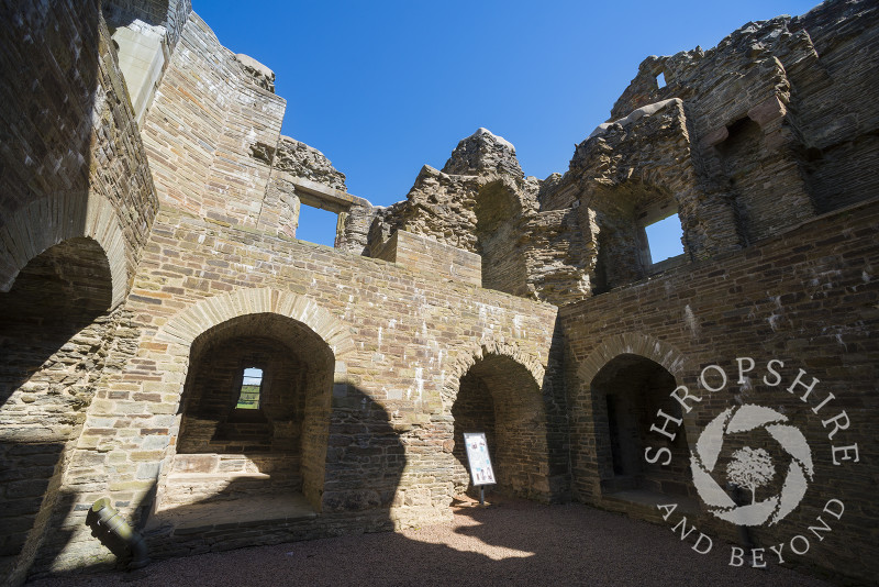 The interior of Hopton Castle in the village of Hopton Castle, South Shropshire.