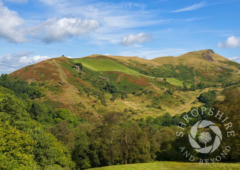 Blue skies over Caer Caradoc, Shropshire, in summer.