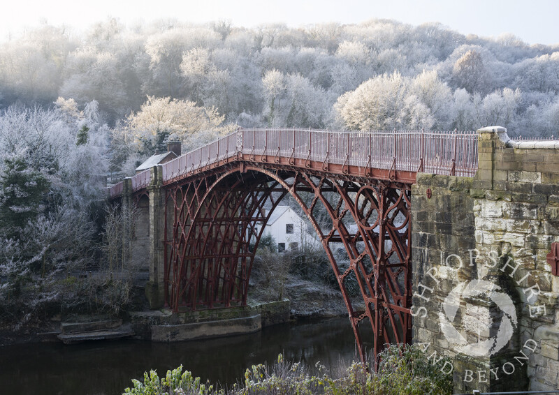 Hoar frost at Ironbridge, Shropshire.