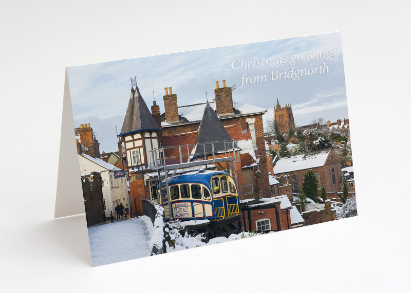 Snow on the Cliff Railway at Bridgnorth, Shropshire.