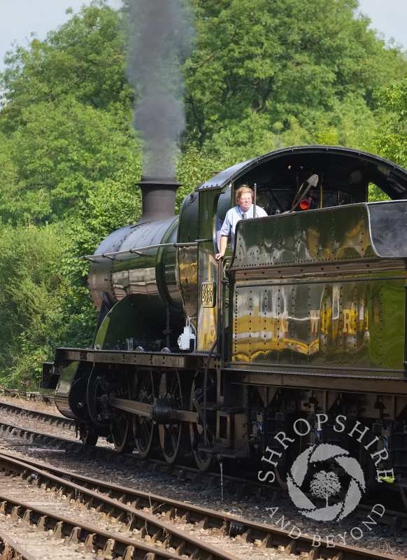 GWR 2857 steam locomotive at Highley Station, Shropshire, during the Severn Valley Railway Autumn Steam Gala.