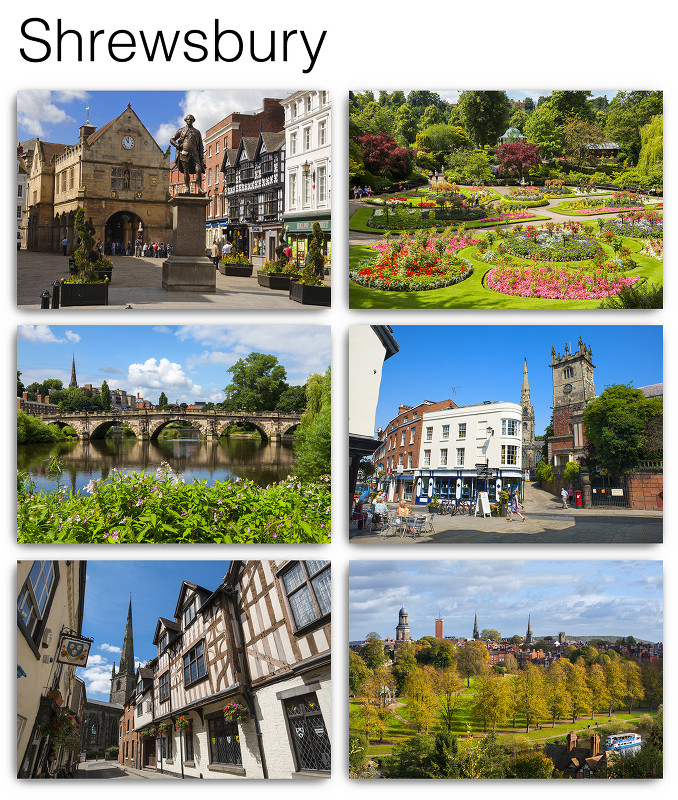 Pack of 6 Shrewsbury Postcards