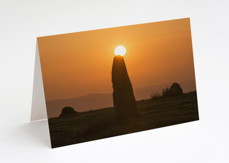Sunset over Mitchell's Fold stone circle, Stapeley Hill, Shropshire.