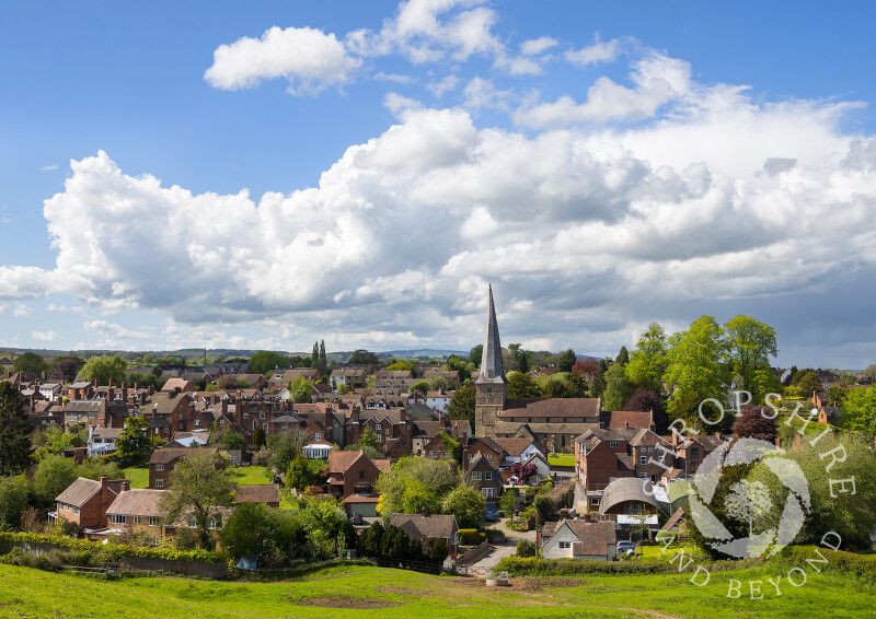 Cleobury Mortimer, Shropshire, with St Mary's Church with it's twisted spire.