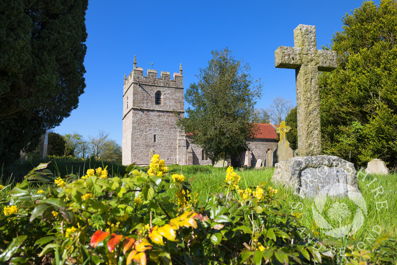 The 12th century Holy Trinity Church at Holdgate, Shropshire.