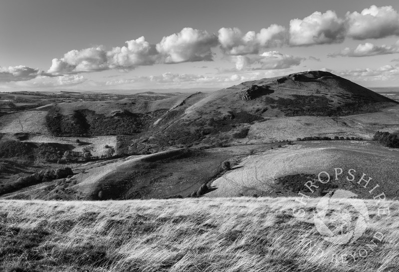 Caer Caradoc, seen from Hope Bowdler Hill, Shropshire, England.