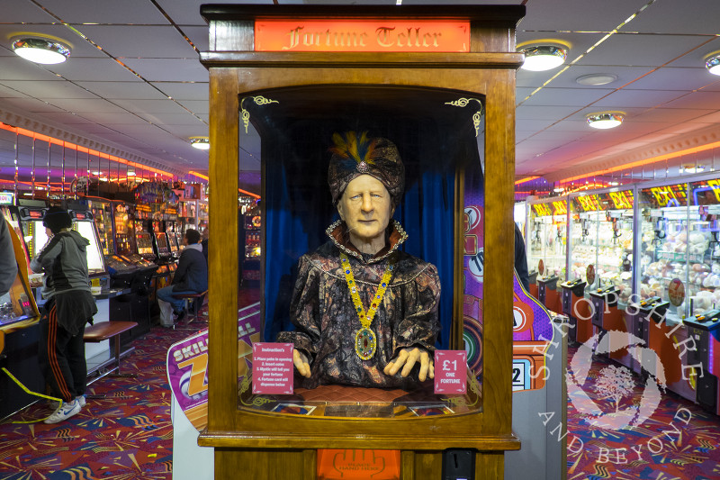 Fortune telling machine in an arcade at Llandudno, north Wales.