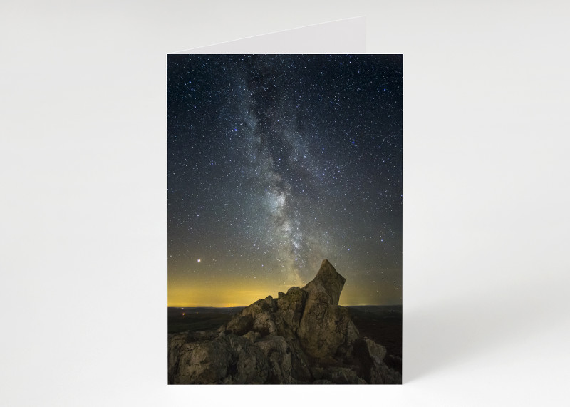 The Milky Way above Diamond Rock on the Stiperstones, Shropshire.