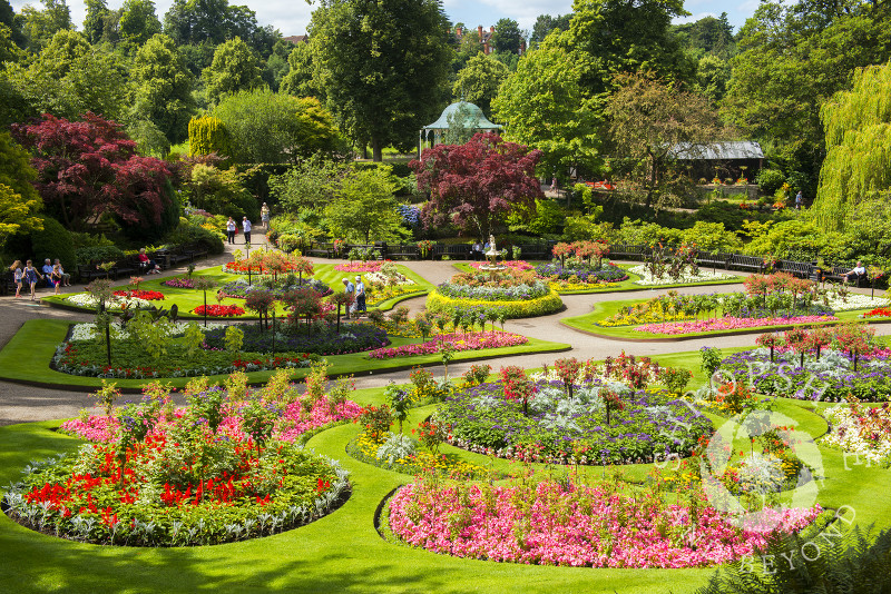 Summer colour in the Dingle, Shrewsbury, Shropshire, England.