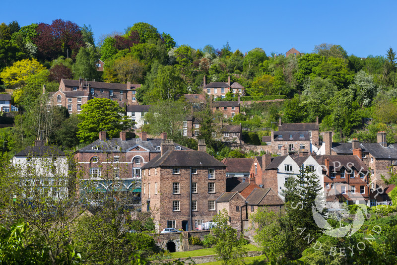 Bright spring sunshine at Ironbridge, Shropshire,