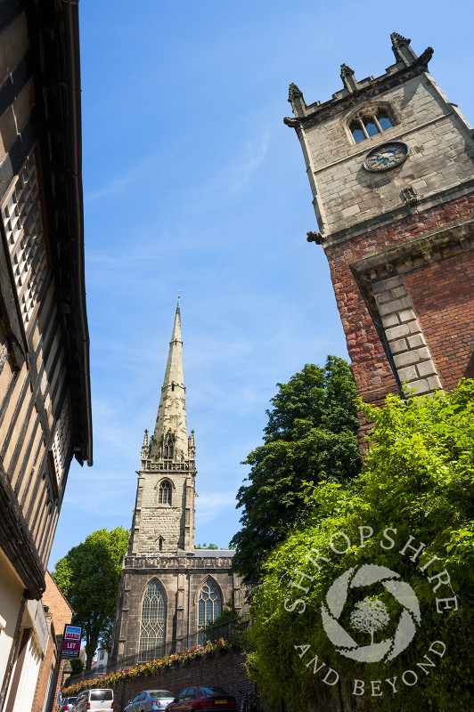 The churches of St Julian and St Alkmund in Shrewsbury, Shropshire, England.