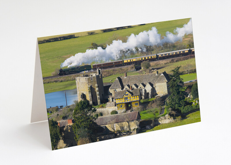 Stokesay Castle and GWR 7029 Clun Castle, Shropshire.