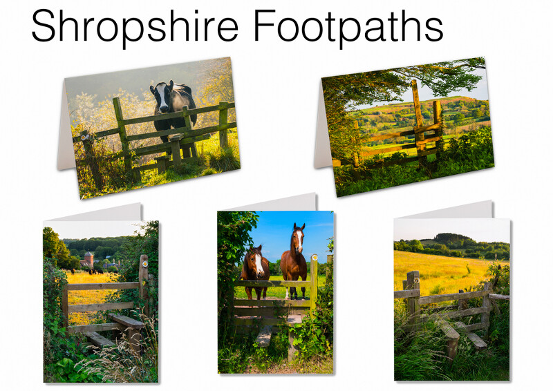 5 Shropshire Footpaths Greetings Cards