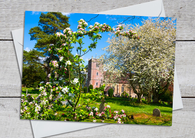 Spring blossom at St Peter's Church, Chelmarsh, Shropshire.