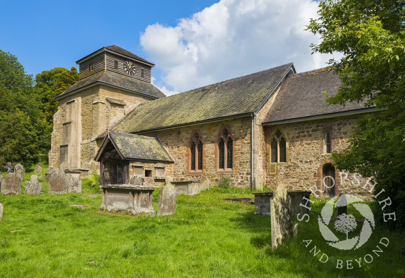 St Mary's Church in the village of Hopesay, near Craven Arms, Shropshire.