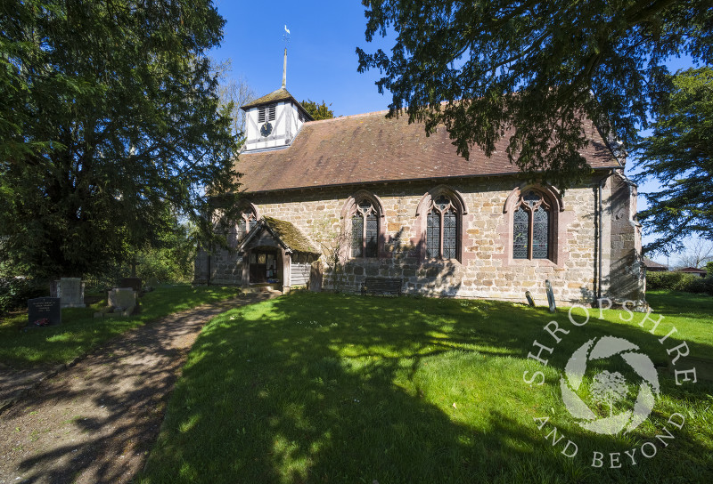 Church of St John the Baptist at Hughley, near Much Wenlock, Shropshire.