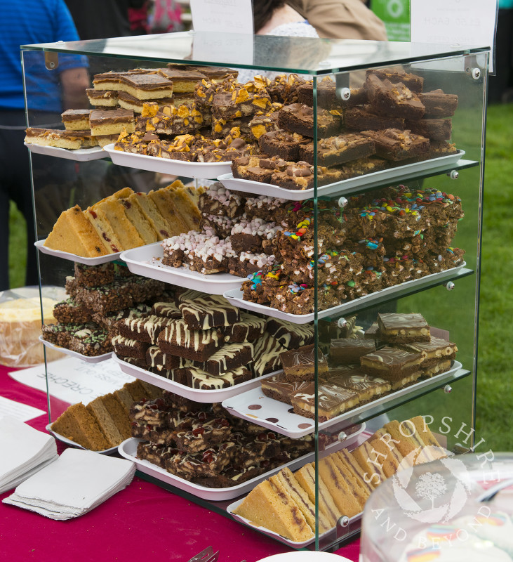 Cakes from Handmade In Ludlow at the 2014 Ludlow Food Festival, Shropshire, England.