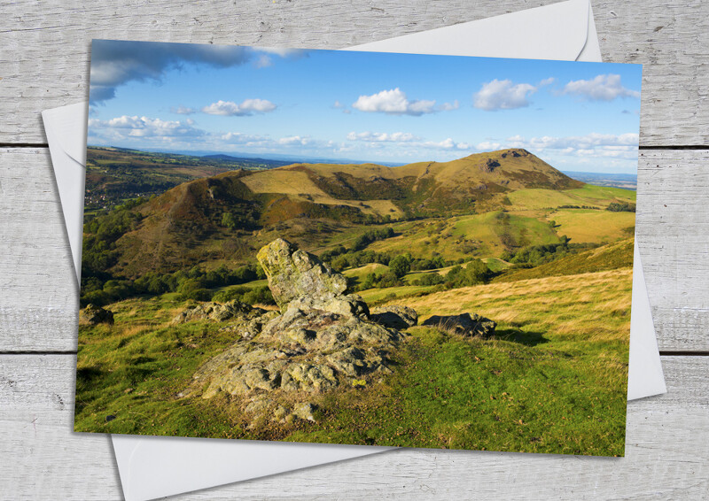 Caer Caradoc seen from Hope Bowdler Hill, Shropshire.